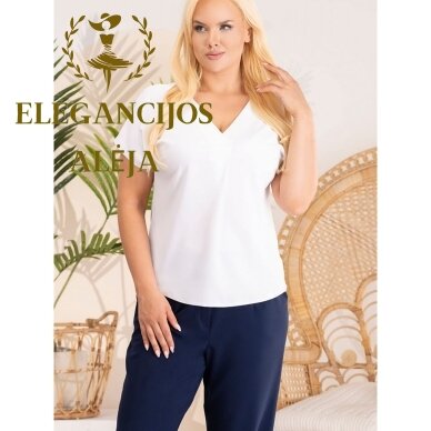 Plus size blouse, white, model 183322 6 Plus size blouse, white, model 183322 6