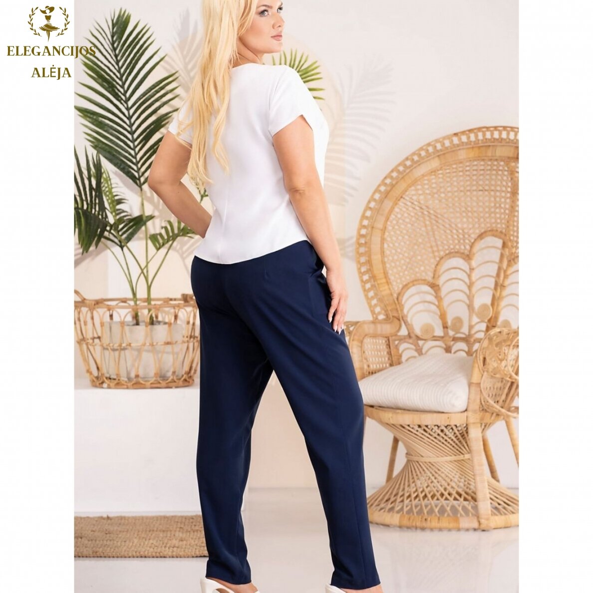 Plus size blouse, white, model 183322 3