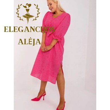 Plus size kjole, lyserød, model 182287 Plus size kjole, lyserød, model 182287