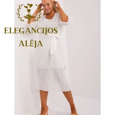 Plus size kjole, sandfarvet, model 182288 Plus size kjole, sandfarvet, model 182288