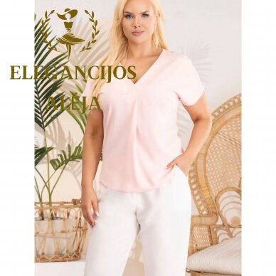 Bluzka plus size, różowa, model 183321