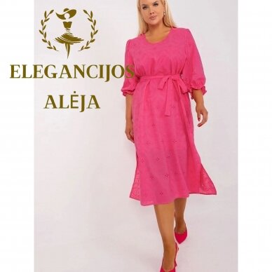 Abito taglie comode, rosa, modello 182287 Abito taglie comode, rosa, modello 182287