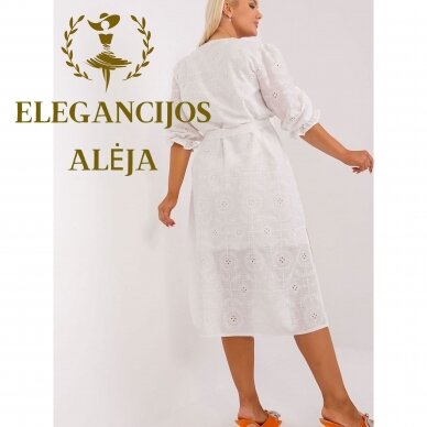 Plus size dress, beige, model 182288 2 Plus size dress, beige, model 182288 2