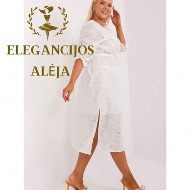 Plus size dress, beige, model 182288 3