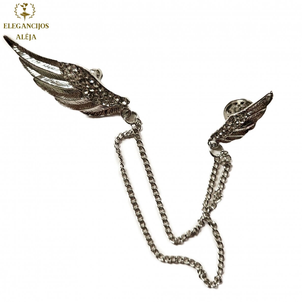 Brooch Wings with Rhinestones