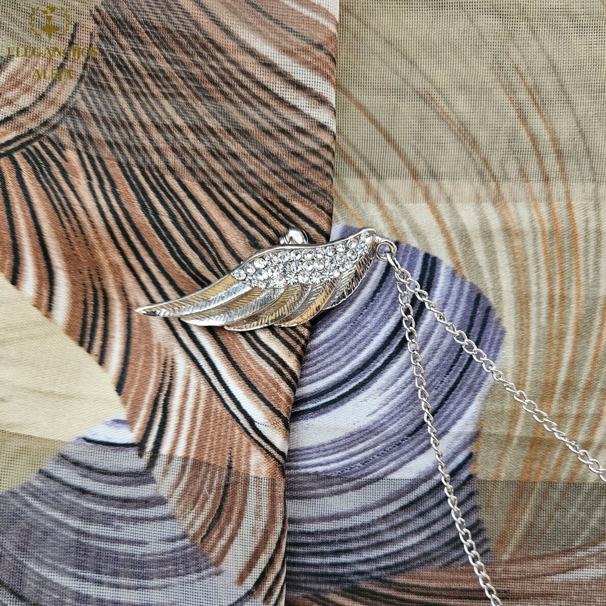 Brooch Wings with Rhinestones 3