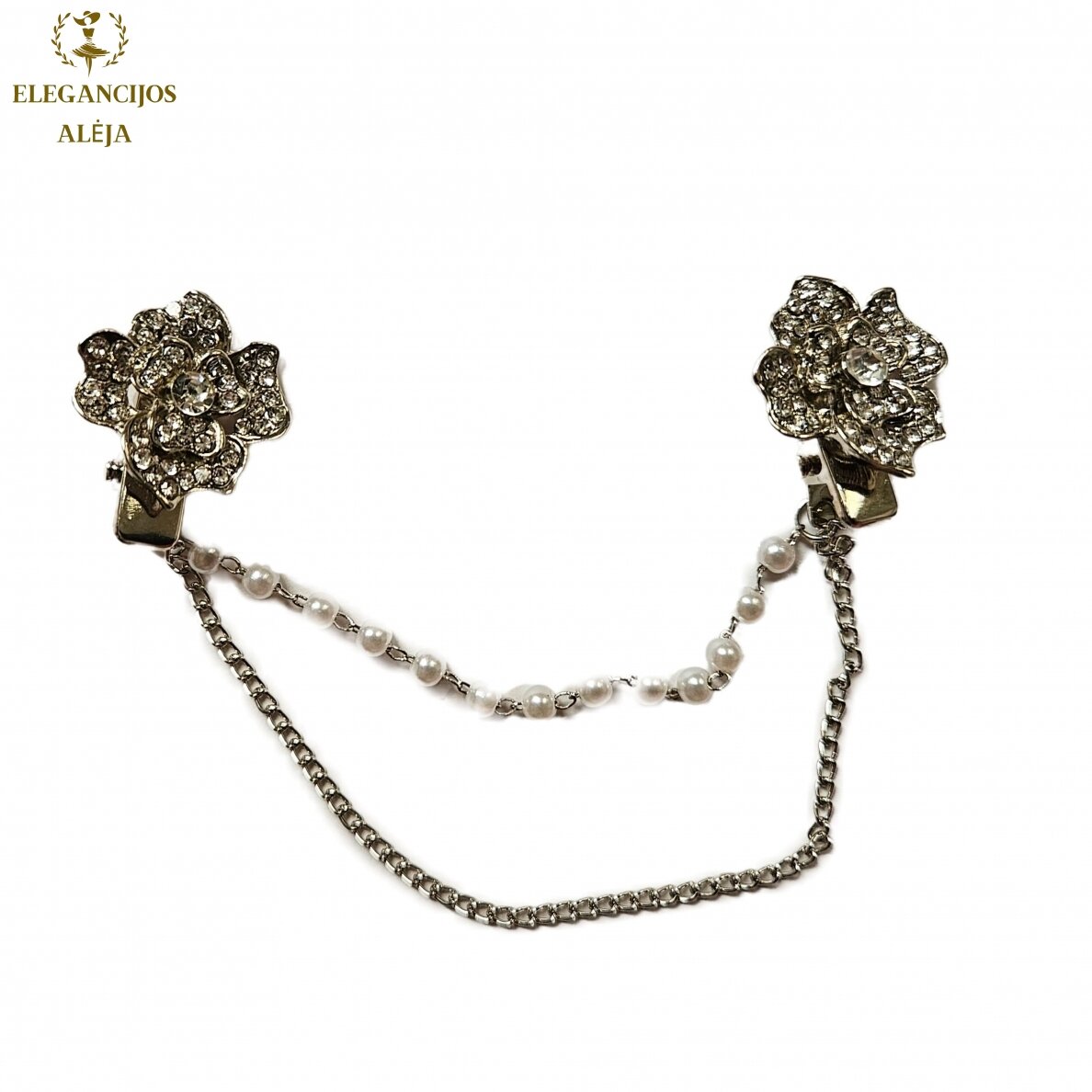 Brooch Clip with Rhinestones