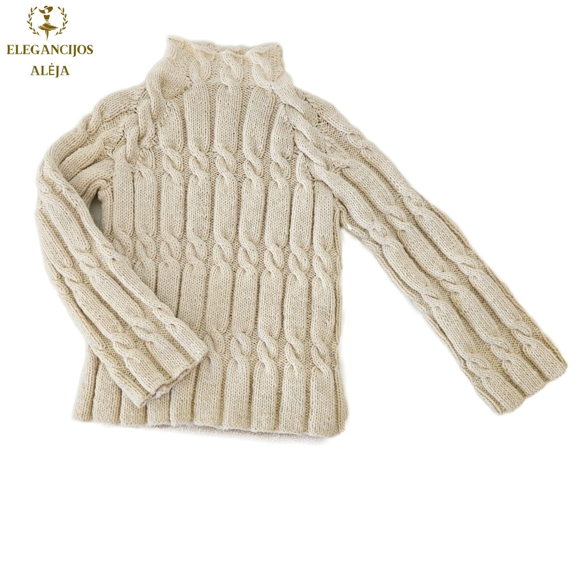 Wollpullover, weiß, Größe 40