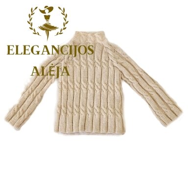 Uldsweater, hvid, størrelse 40 Uldsweater, hvid, størrelse 40